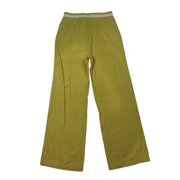 7 For All Mankind Linen Trouser Pants Size Small Golden Mustard High Rise 83147 - Picture 6 of 11